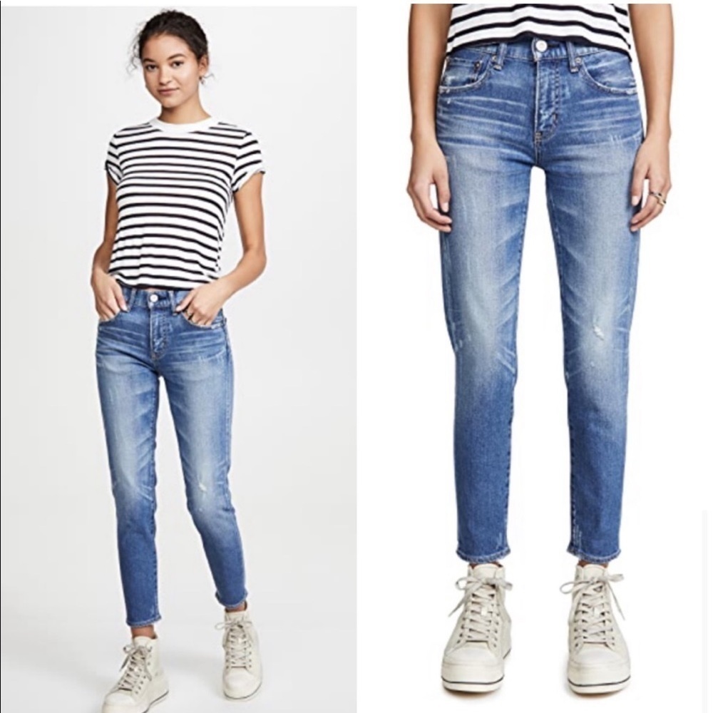 Moussy Vintage Velma Skinny Jean Blue‎ Distressed Revolve Size 30